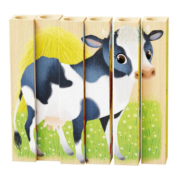 Quercetti Four Puzzle Farm Animals - Turn and Stack