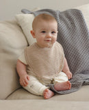 Quincy Mae | Jersey Snap Bib, 2 Pack Bunnies - Almond Stripe