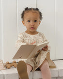 Quincy Mae | Tiered Jersey Dress Floral Vine - Natural