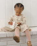 Quincy Mae | Tiered Jersey Dress Floral Vine - Natural