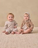 Quincy Mae | Woven Baby Bonnet Blue Gingham - Cloud