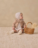 Quincy Mae | Woven Baby Bonnet Blue Gingham - Cloud