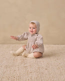 Quincy Mae | Woven Baby Bonnet Blue Gingham - Cloud