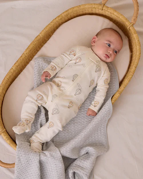 Quincy Mae | Zip Long Sleeve Sleeper Footie || Hot Air Balloons