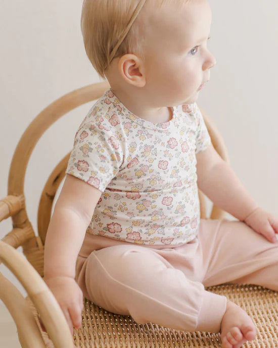 Quincy Mae | Bamboo Short Sleeve Bodysuit || Bloom