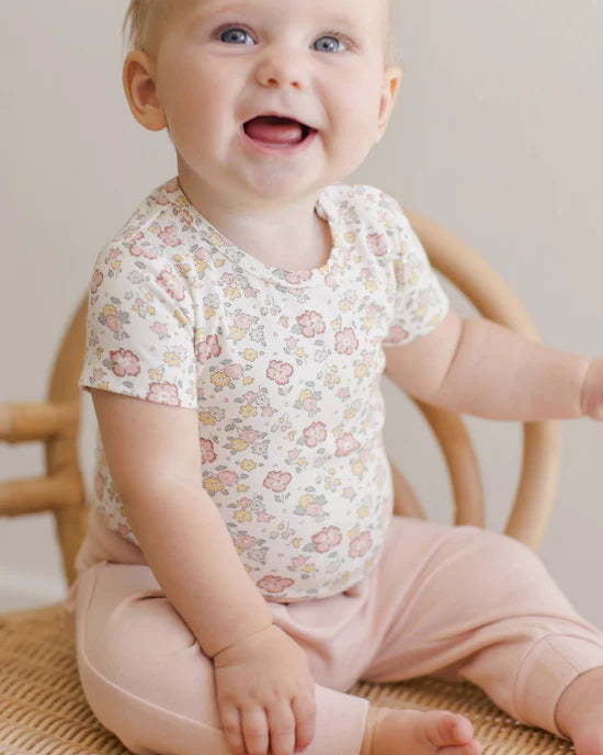 Quincy Mae | Bamboo Short Sleeve Bodysuit || Bloom