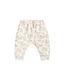 Quincy Mae | Drawstring Pant Floral Vine - Natural
