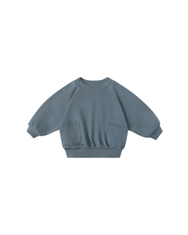 Quincy Mae | Pocket Sweatshirt-Ocean