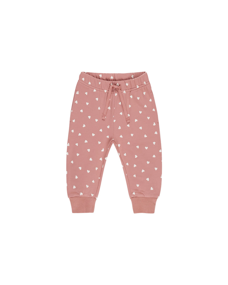 Quincy Mae | Relaxed Sweatpants- Lipstick Hearts