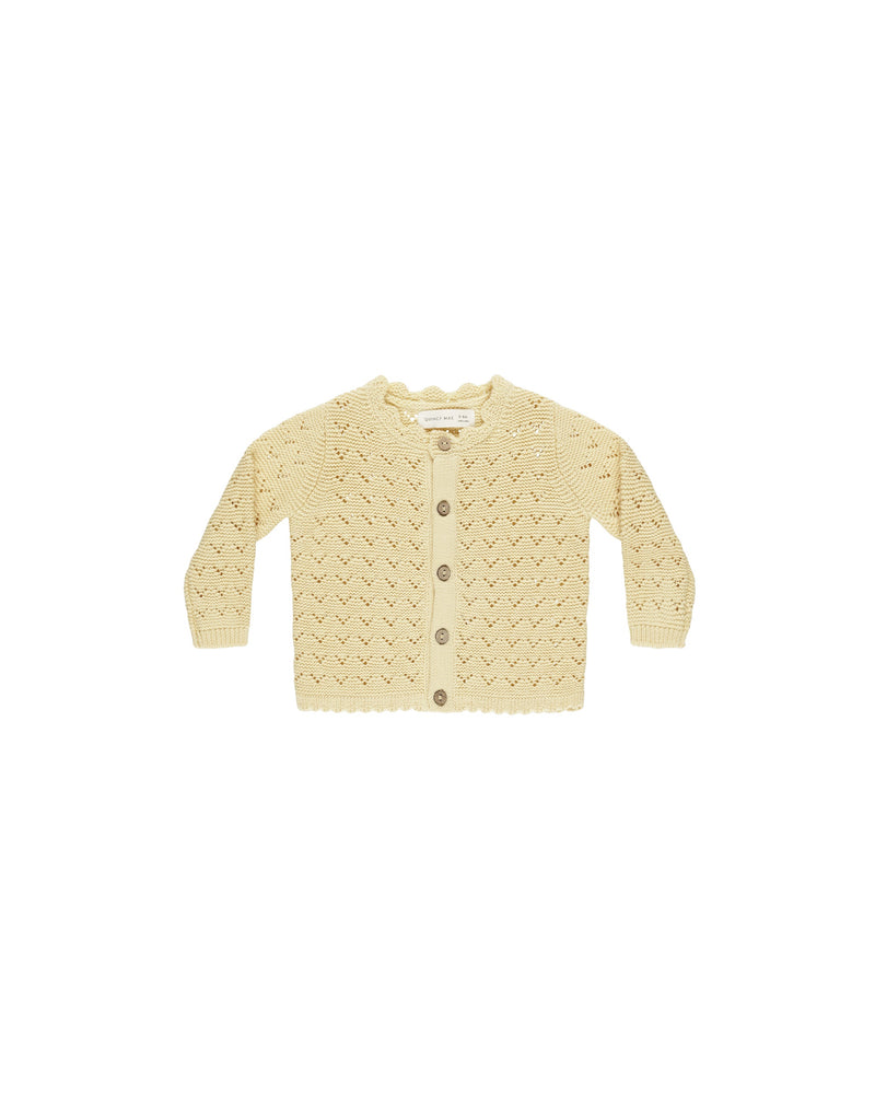 Quincy Mae | Scalloped Cardigan- Yellow