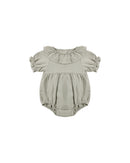 Quincy Mae | Collared Romper French Floral - Natural