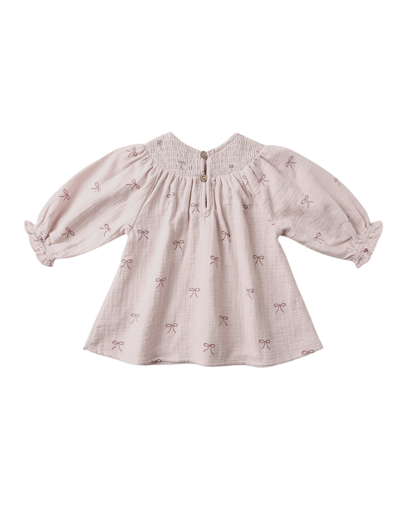 Quincy Mae  | V Smocked Dress-Bows
