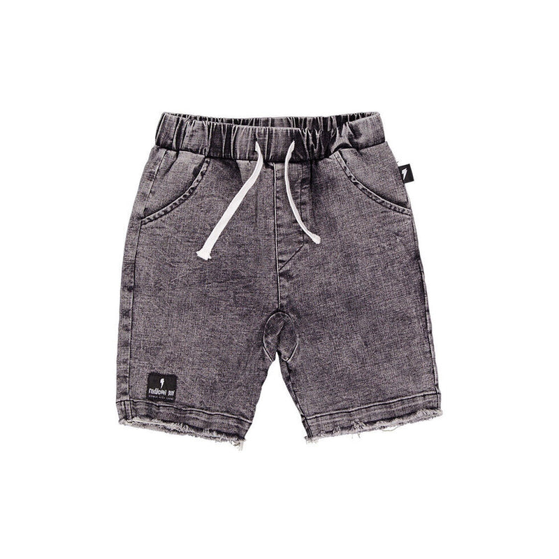 Radicool Dude | Acid Wash Black Denim Shorts