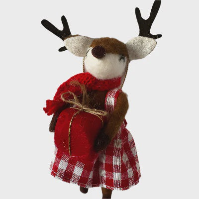 Christmas Felted Decoration - Reindeer