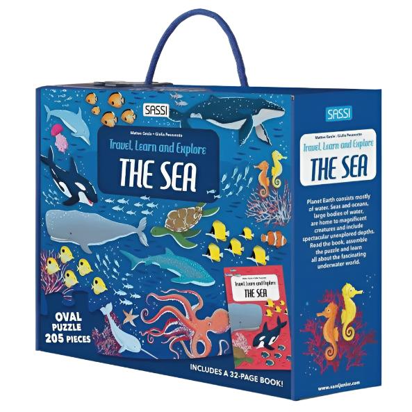 Sassi Travel, Learn and Explore - Puzzle and Book Set - The Sea, 205 pcs