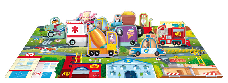 Sassi 3D Puzzle and Book Set - Learn Colours Vehicles