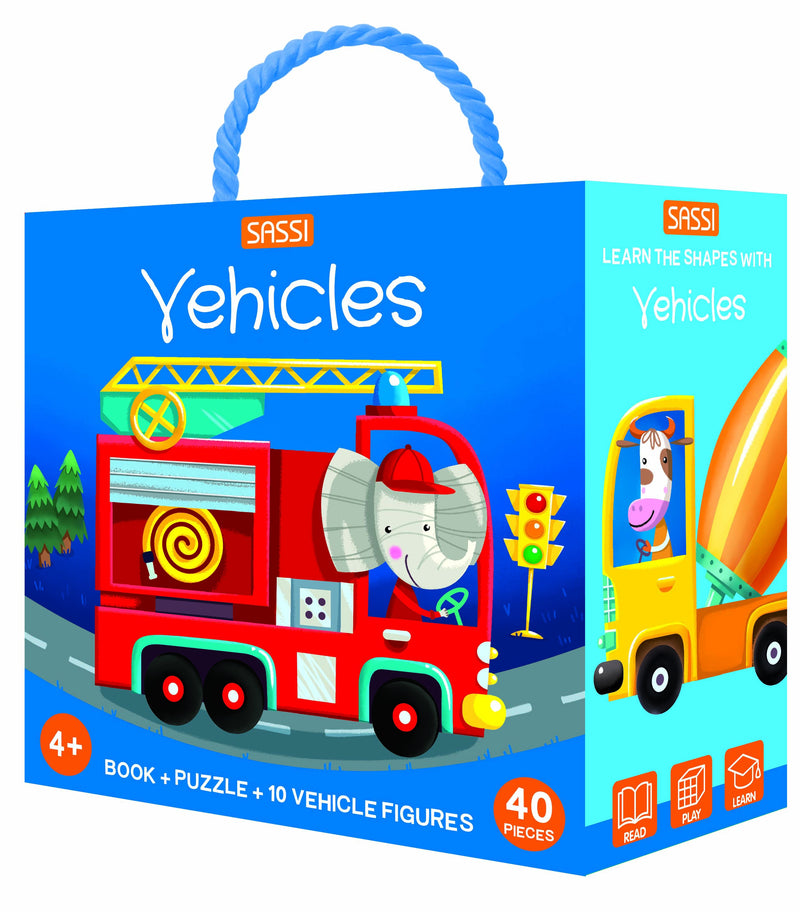 Sassi 3D Puzzle and Book Set - Learn Colours Vehicles