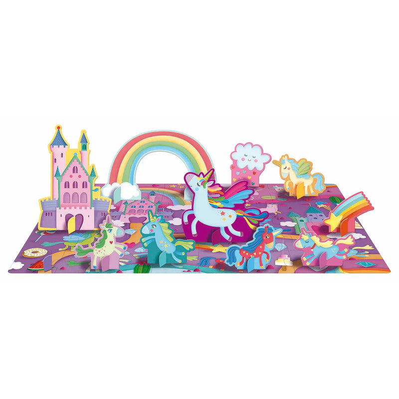 Sassi Unicorn 3D Puzzle and Book Set, 40 pcs