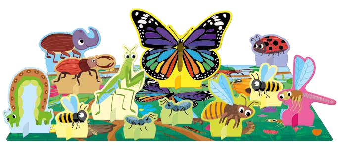Sassi 3D Puzzle and Book Set - World of Insects, 40 pcs