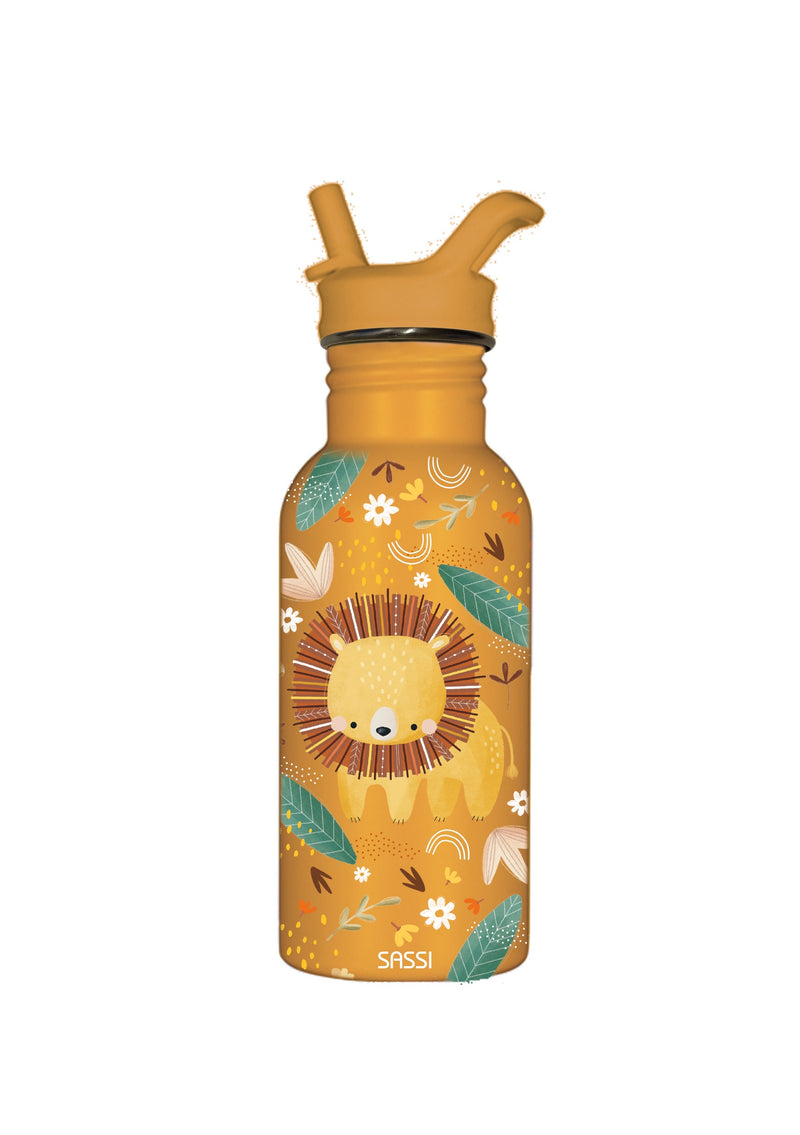 Sassi Stainless Steel Drink Bottle 500 ml - Chompy The Lion