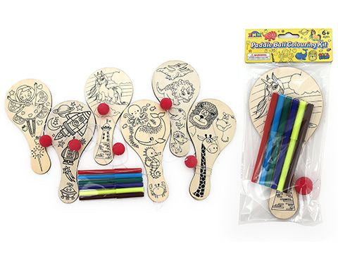 Paddle Ball Colouring Set  - Assorted