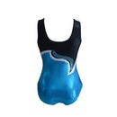 SGY435-4 Kingfisher Blue-Black-White Crystal Spangle leotard - Asst