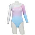 GY915-5 L/S Leotard  Azalea-White-Spangle SP02