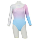 GY915-5 L/S Leotard  Azalea-White-Spangle SP02