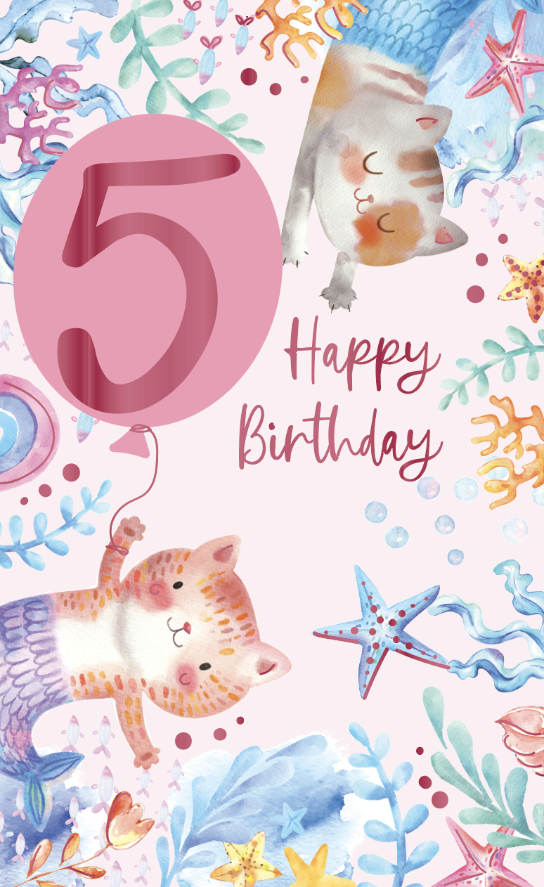 Urban Card | 5 Today Happy Birthday (Girl)