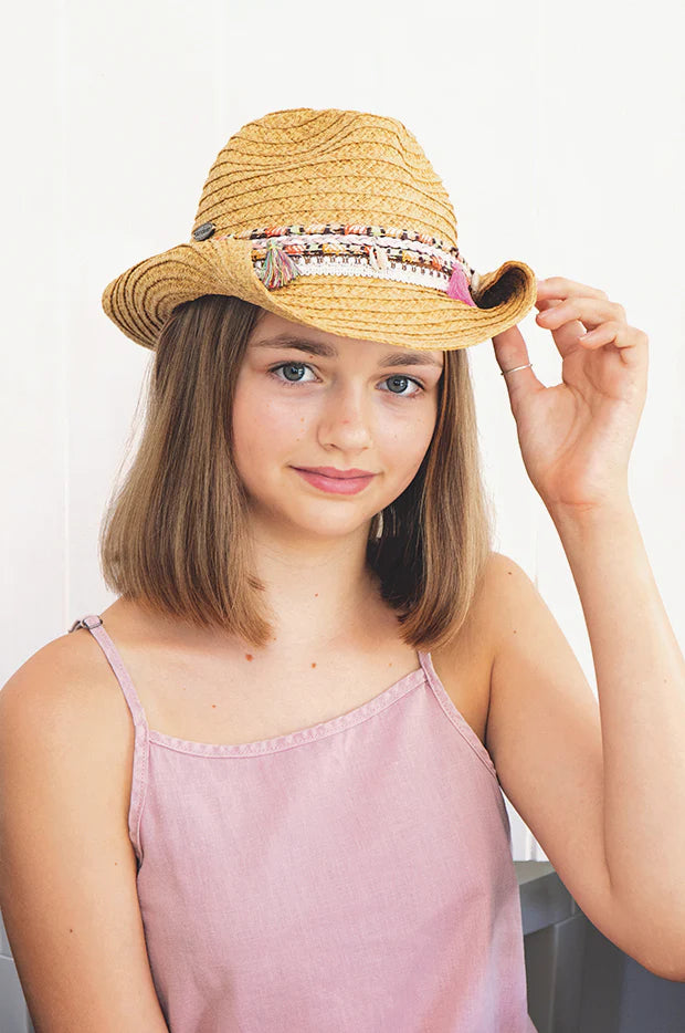 Girls Imogen Shell And Tassel Trim Cowgirl Hat