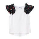 Cracked Soda Berry Bliss Frill Top White 3-8  RRP $29.99