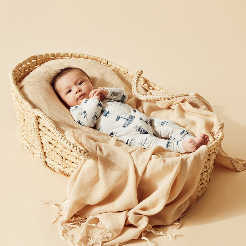 W & F | Nautical Bear Organic Zipsuit with Feet