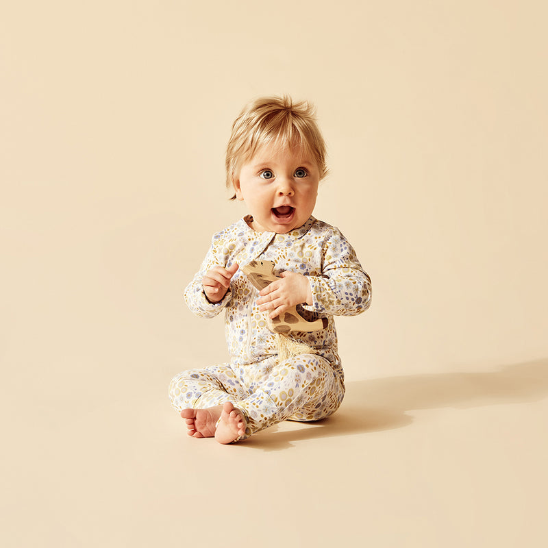 W & F | Little Meadow Organic Zipsuit with Feet