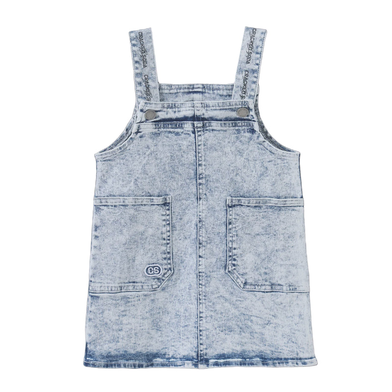 Cracked Soda | Polly Detailed Pinafore Blue Denim