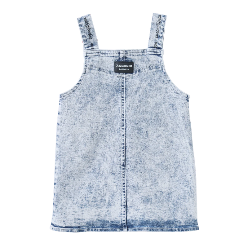 Cracked Soda | Polly Detailed Pinafore Blue Denim