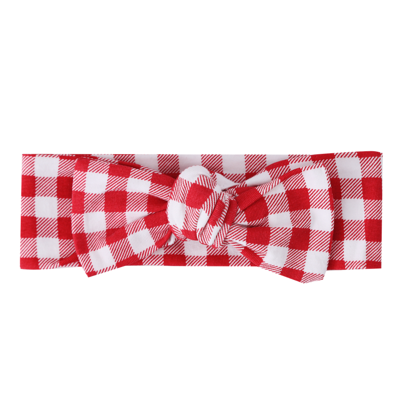 Cracked Soda Poppy Check Headband Red OSFA