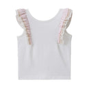 Cracked Soda Ava Frill Detail back Top White