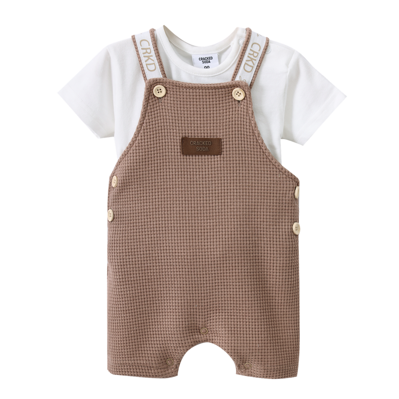 Cracked soda | Dash Waffle Overall Set - Mocha