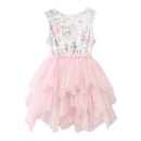 Cracked Soda Tessa Floral Ribbed Shredded Tutu Floral Print 3-8