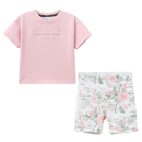 Cracked Soda Tessa 2Pce Tee & Short Set Pink/Floral 000-2