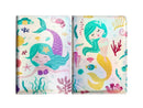 A5 Notebook with Leatherette Padded Cover - Shiny Mermaid