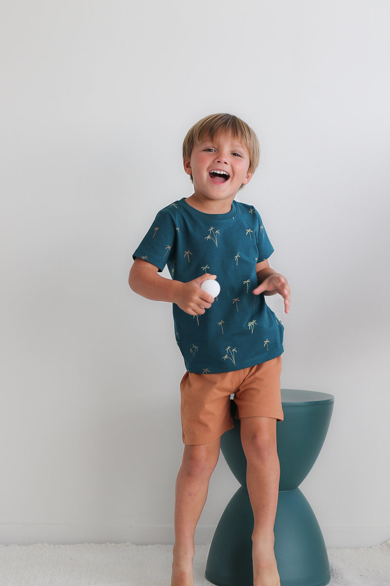 Burrow & Be | Boys Tan Leo Shorts