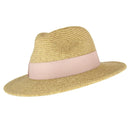 Sundaise | Girls Emma Panama Hat with Blush Ribbon 6-12yrs
