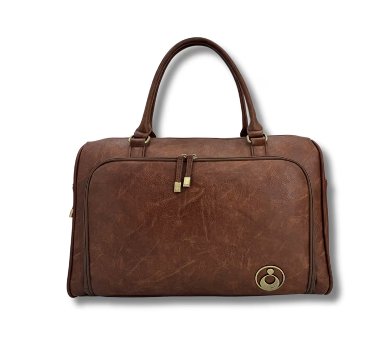 Isoki | Double Zip Satchel Redwood Chestnut Nappy Bag