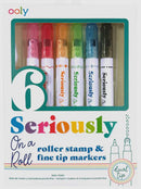 Ooly | Seriously On A Roll - Fine Tip & Roller Stamp Tip Markers