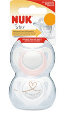Nuk | Star Silicone Soothers -2pk - Asstd designs