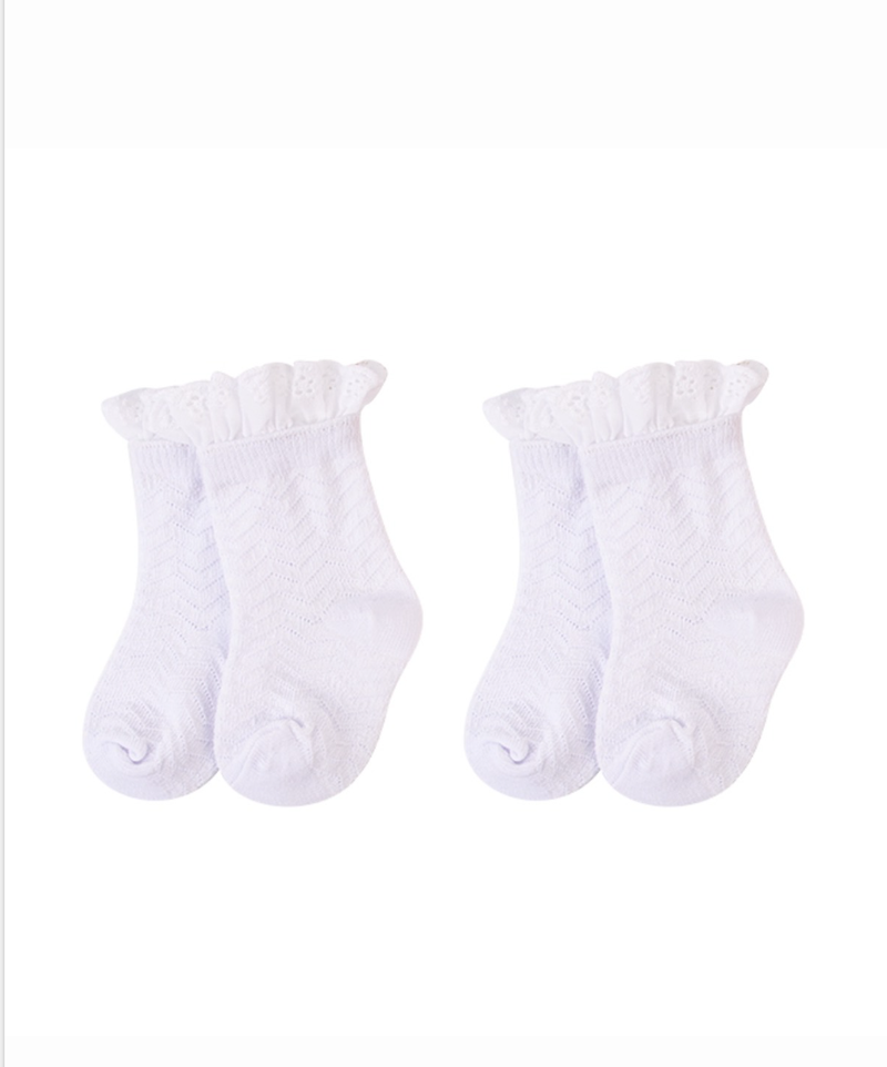 Hudson Baby | Socks with Lace Trim - 2 Pce Set - Asst sizes