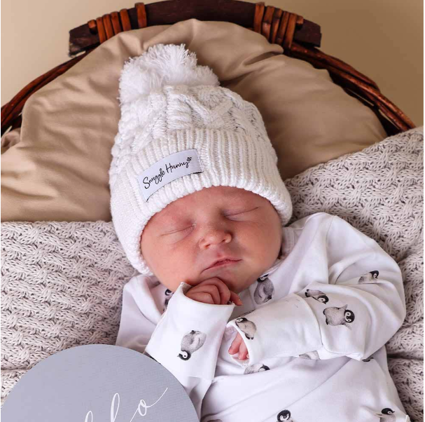 SNUGGLE HUNNY | WHITE ORGANIC KNIT BEANIE