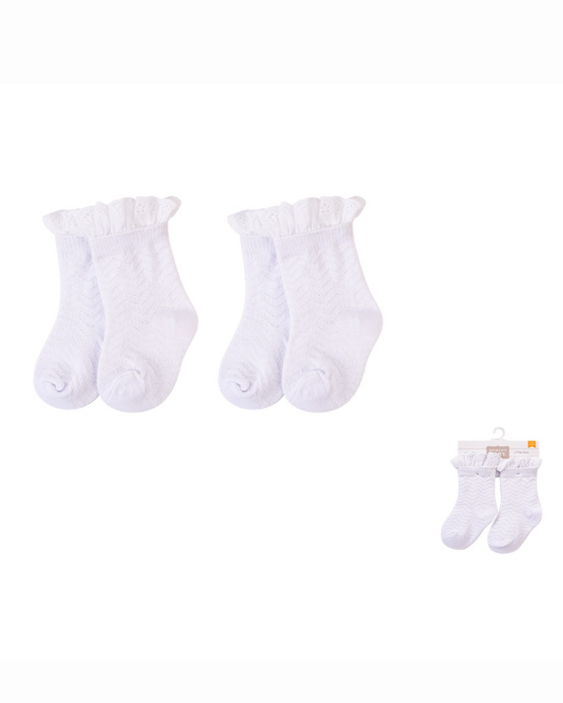 Hudson Baby | Socks with Lace Trim - 2 Pce Set - Asst sizes