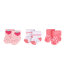 Luvable Friends | 3pk White Terry Baby Socks - pink